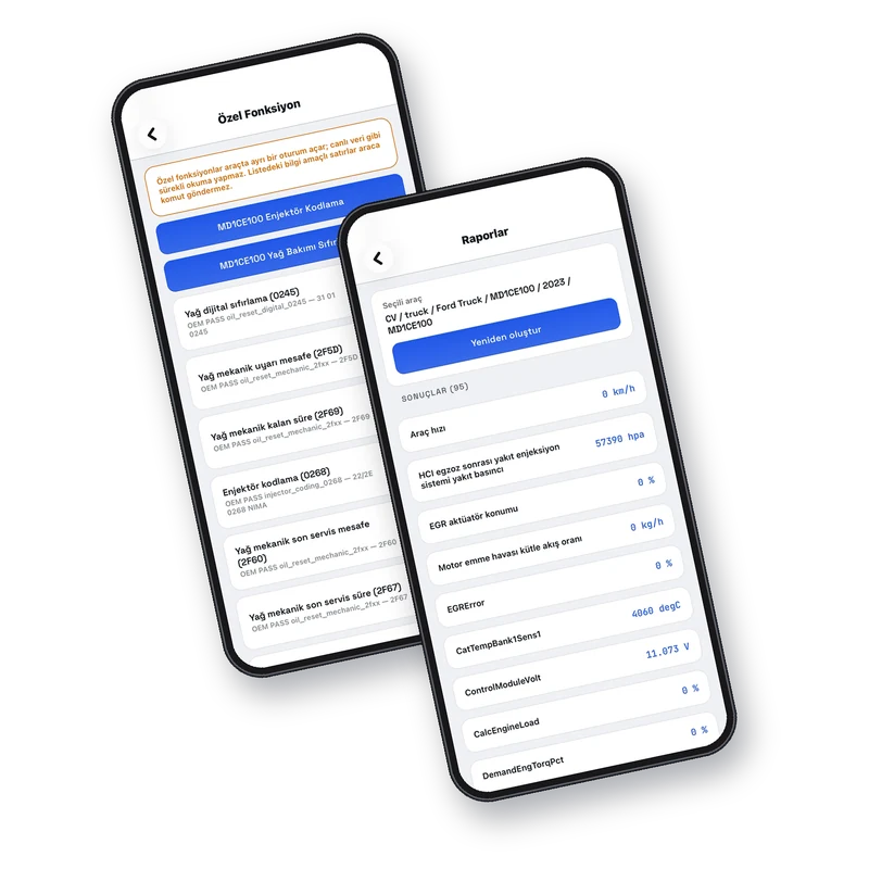 OBDTalk uygulama ekranları